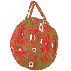 Red-dark Giant Round Zipper Tote by nateshop