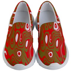 Red-dark Kids Lightweight Slip Ons by nateshop