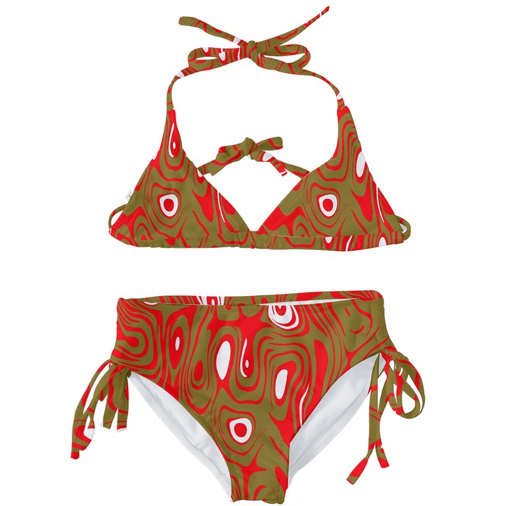 Red-dark Kids  Classic Bikini Set