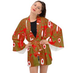 Red-dark Long Sleeve Kimono by nateshop