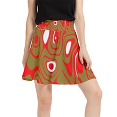 Red-dark Waistband Skirt by nateshop