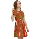 Red-dark Kids  Puff Sleeved Dress View2