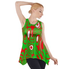 Red-green Side Drop Tank Tunic by nateshop