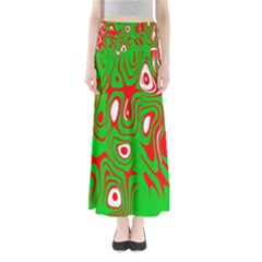 Red-green Full Length Maxi Skirt by nateshop