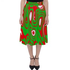 Red-green Classic Midi Skirt by nateshop