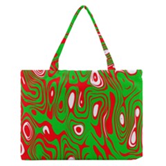 Red-green Zipper Medium Tote Bag by nateshop