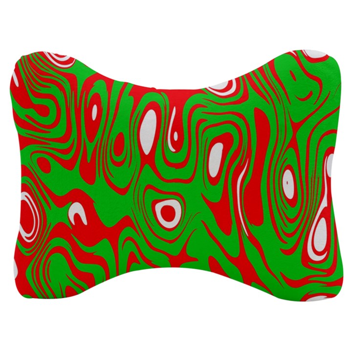 Red-green Velour Seat Head Rest Cushion