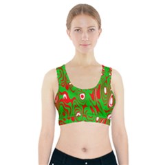 Red-green Sports Bra With Pocket by nateshop