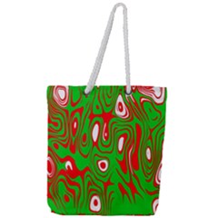 Red-green Full Print Rope Handle Tote (large) by nateshop