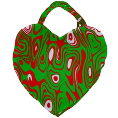 Red-green Giant Heart Shaped Tote by nateshop