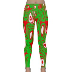 Red-green Lightweight Velour Classic Yoga Leggings by nateshop