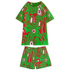 Red-green Kids  Swim Tee And Shorts Set by nateshop