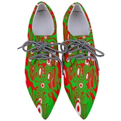 Red-green Pointed Oxford Shoes by nateshop