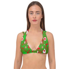 Red-green Double Strap Halter Bikini Top by nateshop