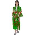 Red-green Maxi Satin Kimono View1