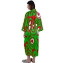 Red-green Maxi Satin Kimono View2