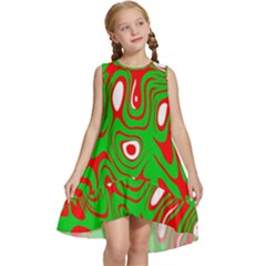 Red-green Kids  Frill Swing Dress by nateshop