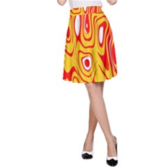 Red-yellow A-line Skirt by nateshop