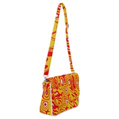 Red-yellow Shoulder Bag With Back Zipper by nateshop