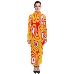 Red-yellow Turtleneck Maxi Dress by nateshop