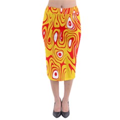 Red-yellow Midi Pencil Skirt by nateshop