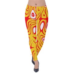 Red-yellow Velvet Leggings by nateshop