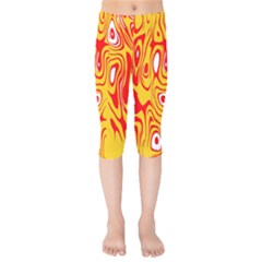 Red-yellow Kids  Capri Leggings  by nateshop