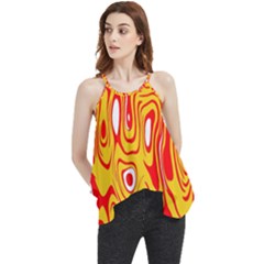 Red-yellow Flowy Camisole Tank Top by nateshop