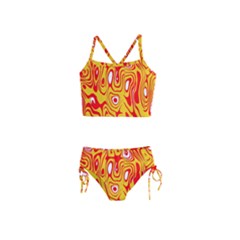 Red-yellow Girls  Tankini Swimsuit by nateshop