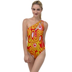 Red-yellow To One Side Swimsuit by nateshop