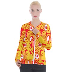 Red-yellow Casual Zip Up Jacket by nateshop