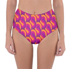 Retro-pattern Reversible High-waist Bikini Bottoms by nateshop