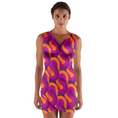 Retro-pattern Wrap Front Bodycon Dress by nateshop