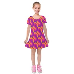 Retro-pattern Kids  Short Sleeve Velvet Dress by nateshop