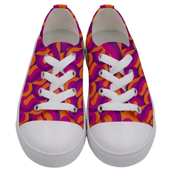 Retro-pattern Kids  Low Top Canvas Sneakers