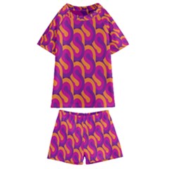 Retro-pattern Kids  Swim Tee And Shorts Set by nateshop