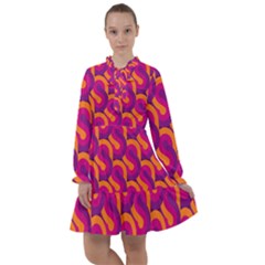 Retro-pattern All Frills Chiffon Dress by nateshop