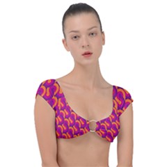 Retro-pattern Cap Sleeve Ring Bikini Top by nateshop