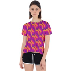 Retro-pattern Open Back Sport Tee by nateshop