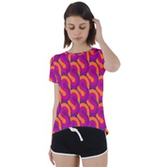 Retro-pattern Short Sleeve Foldover Tee by nateshop