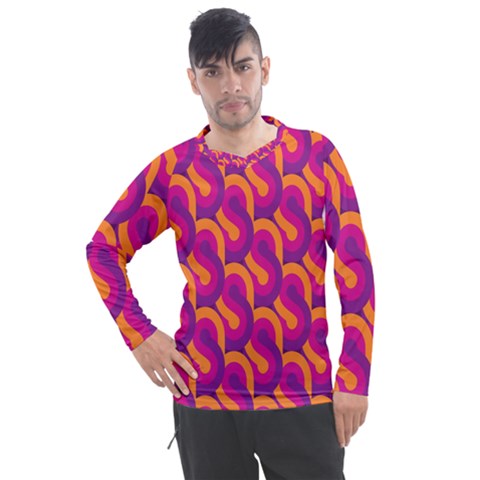 Retro-pattern Men s Pique Long Sleeve Tee by nateshop