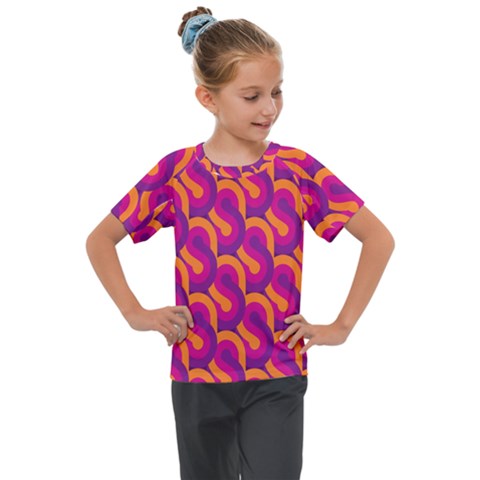 Retro-pattern Kids  Mesh Piece Tee by nateshop