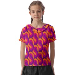 Retro-pattern Kids  Frill Chiffon Blouse by nateshop