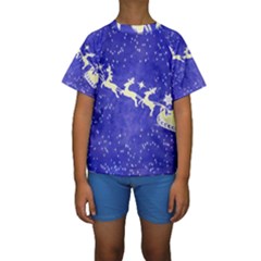 Santa-claus-with-reindeer Kids  Short Sleeve Swimwear by nateshop