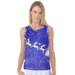 Santa-claus-with-reindeer Women s Basketball Tank Top by nateshop