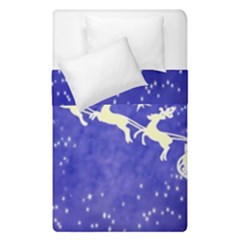 Santa-claus-with-reindeer Duvet Cover Double Side (single Size) by nateshop