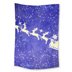 Santa-claus-with-reindeer Large Tapestry by nateshop