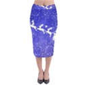 Santa-claus-with-reindeer Velvet Midi Pencil Skirt View1