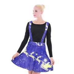 Santa-claus-with-reindeer Suspender Skater Skirt by nateshop