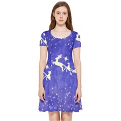 Santa-claus-with-reindeer Inside Out Cap Sleeve Dress by nateshop